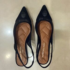 Kurt Geiger Black Mesh Slingback Heels